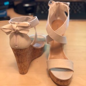 Bamboo Wedge Cork Platform Open Toe Sandal